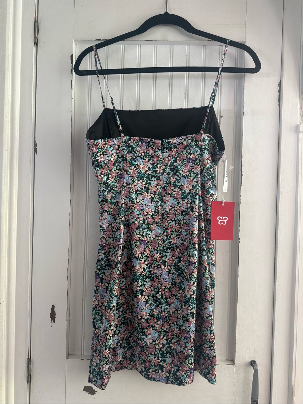 Aritzia Sunday Best Floral Shimmer Slip Mini Dress Size 4 - Picture 2 of 9